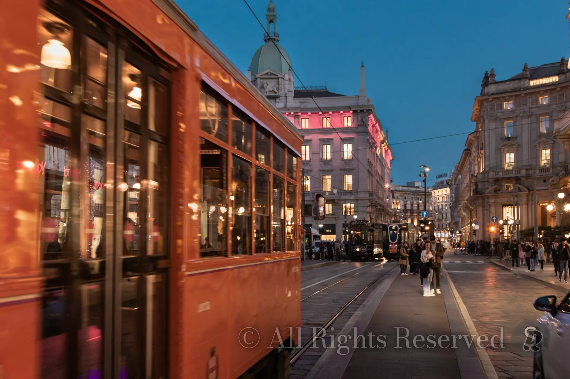 Evening in Milan, Italy